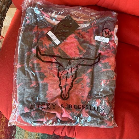 Lucky & Blessed Hi Low Tunic Tie Dye Top or Knit Dress - Picture 2 of 6